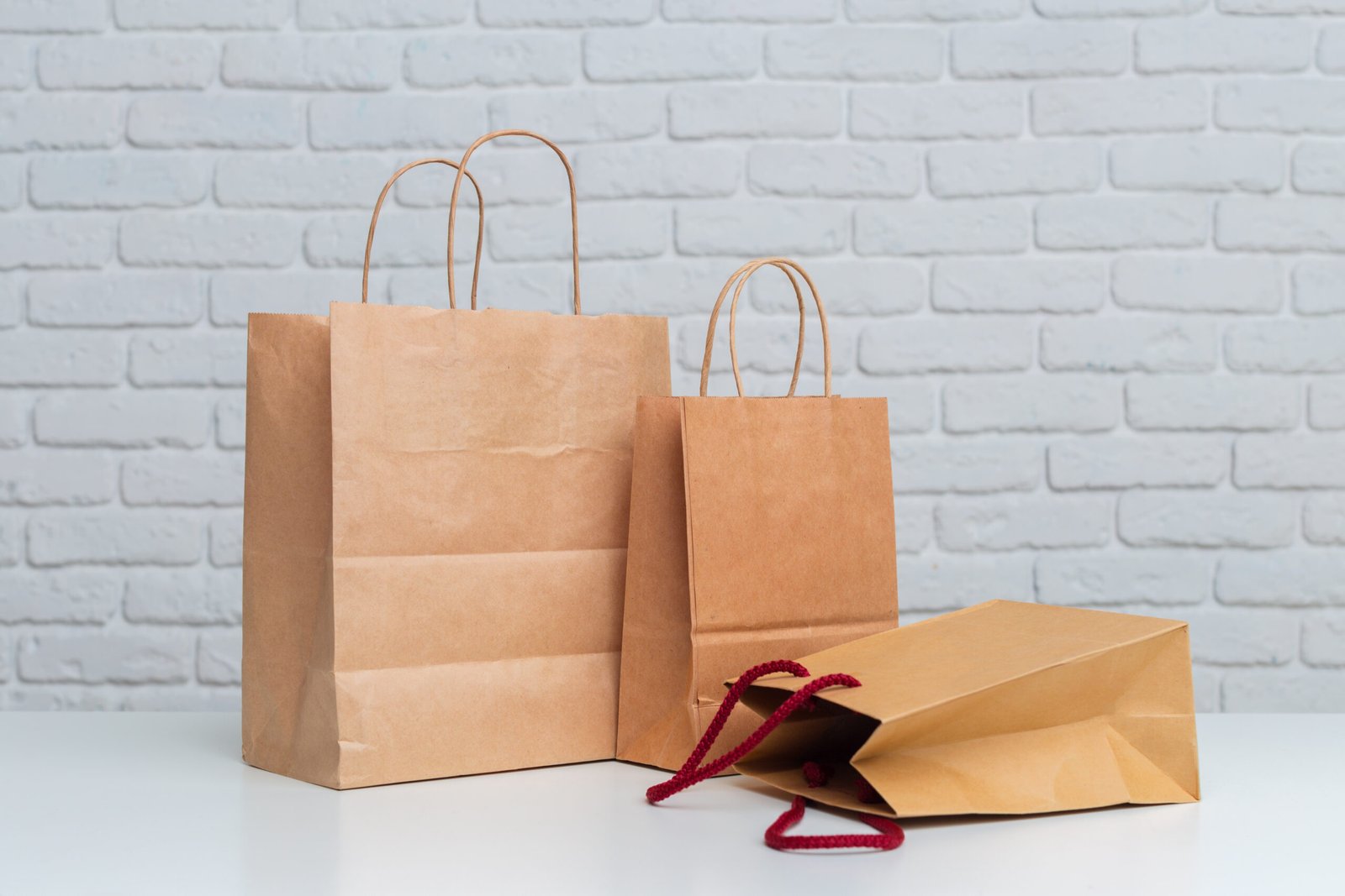 shopping bags on table